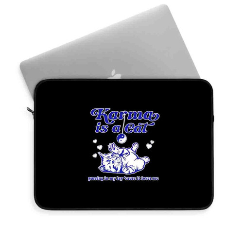 Karma Is A Cat Purring In My Lap Taylor Swift Cat Eras Tour 2023 Laptop Sleeve