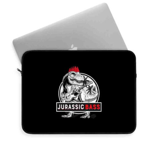Jurassic Bass Dinosaur With Bass Guitar Laptop Sleeve