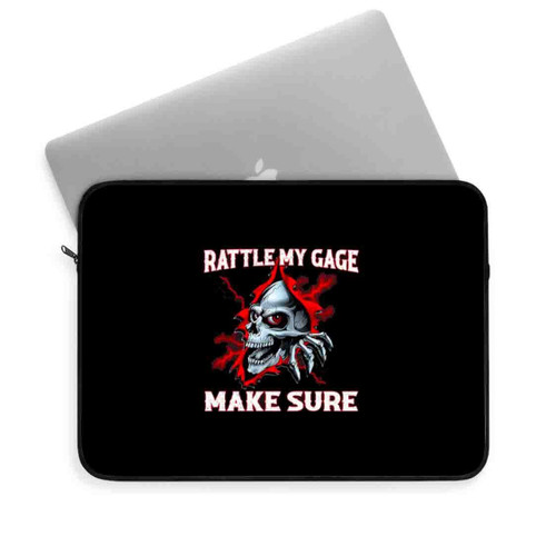 Red Skull Rattle My Cage Make Sure Laptop Sleeve