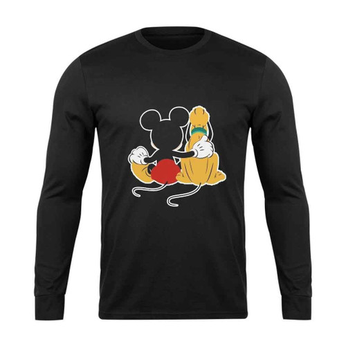 Disney Mickey And Pluto Long Sleeve T-Shirt Tee