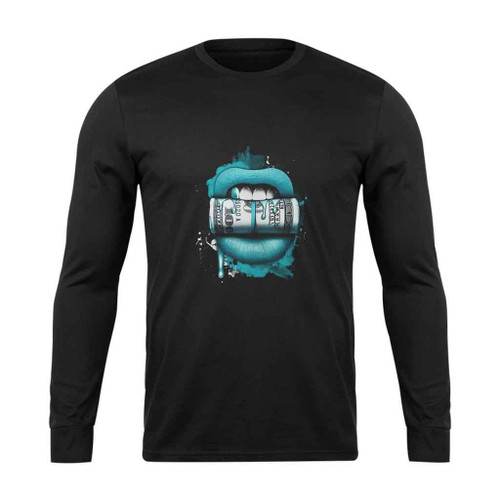 Lips With Money Art Love Logo Long Sleeve T-Shirt Tee