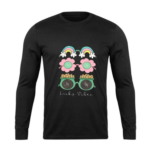 Lucky Vibes St Patricks Day Long Sleeve T-Shirt Tee