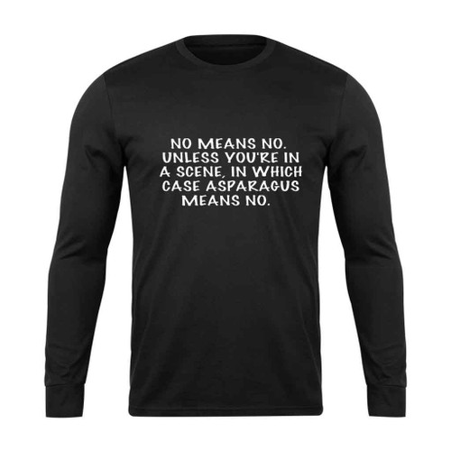 No Means No Funny Long Sleeve T-Shirt Tee