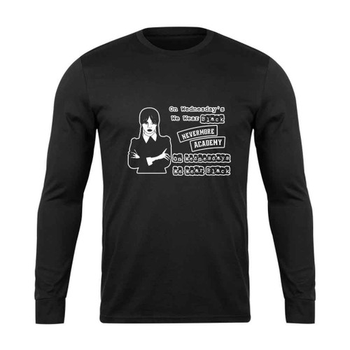 On Wednesday We Wear Black Wednesday Addams Long Sleeve T-Shirt Tee