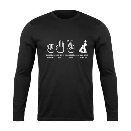 Rock Paper Scissors Bj Funny Long Sleeve T-Shirt Tee