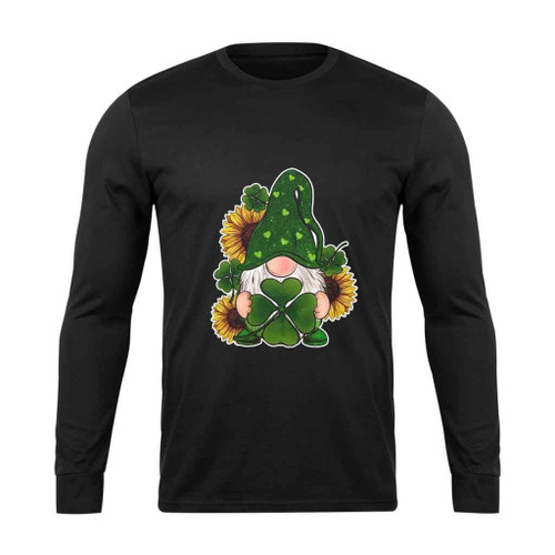 St Patrick Is Day Gnome Flower Long Sleeve T-Shirt Tee