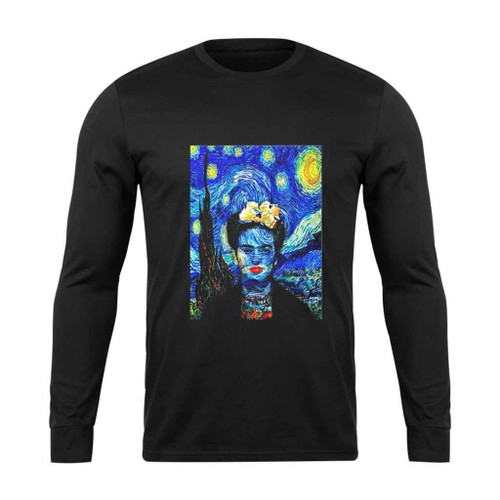 Frida Kahlo Vincent Van Gogh The Starry Night  Long Sleeve T-Shirt Tee