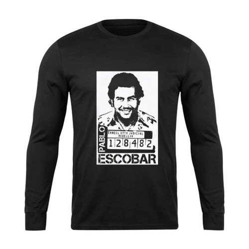 Pablo Escobar Mugshot Colombia Narcos Cocaine Cartel Long Sleeve T-Shirt Tee