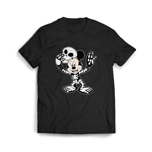 Mickey Mouse Skeleton Funny Mens T-Shirt Tee