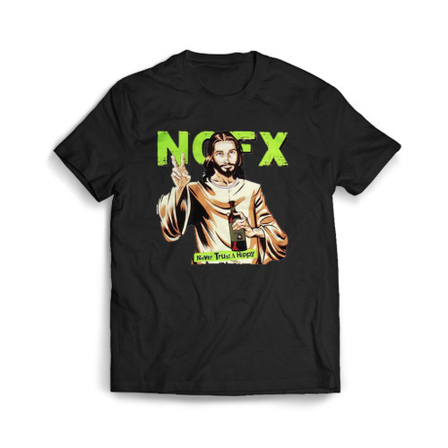 Nofx Music Jesus Never Trust A Hippie Art Love Logo Mens T-Shirt Tee