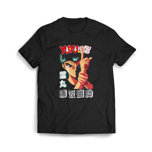 Yusuke Negative Style Spirit Gun Anime Mens T-Shirt Tee