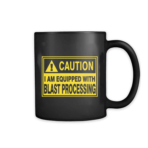 Caution Blast Processing Slogan Mug