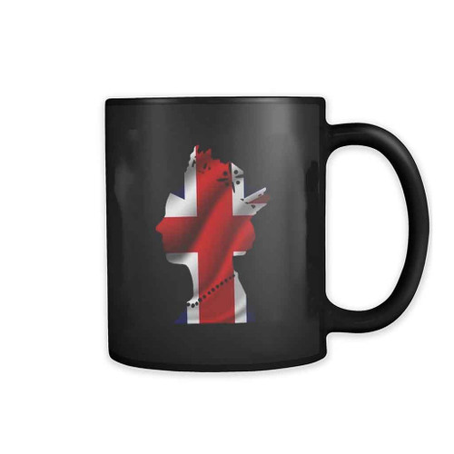 Queen Elizabeth Ii Silhouette United Kingdom Flag Mug