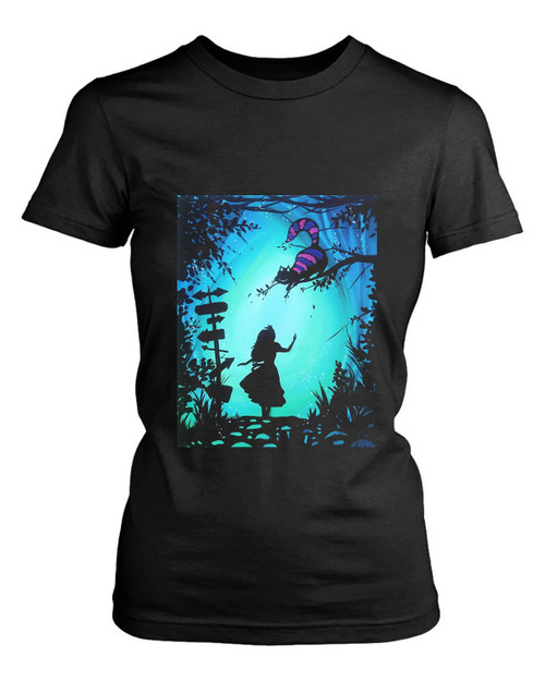 Alice In Wonderland Silhouette Poster Women's T-Shirt Tee