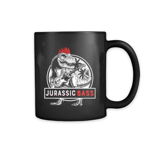 Jurassic Bass Dinosaur With Bass Guitar Mug