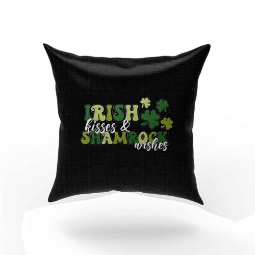 Irish Kisses And Shamrock Wishes St Patrick Is Day Pillow Case Cover