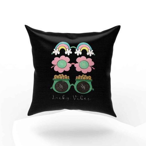 Lucky Vibes St Patricks Day Pillow Case Cover