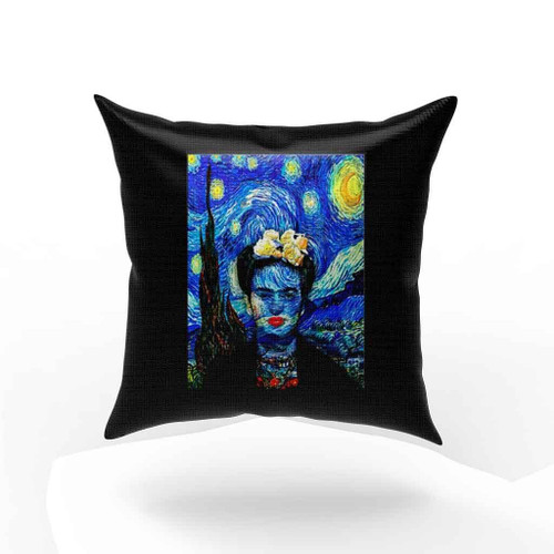 Frida Kahlo Vincent Van Gogh The Starry Night  Pillow Case Cover