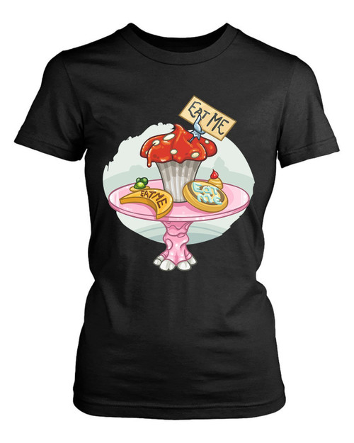 Alice In Wonderland Eat Me Eat Me Eat Me Women's T-Shirt Tee