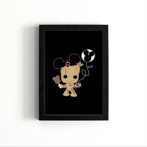 Baby Groot Disney Mickey Ears Poster