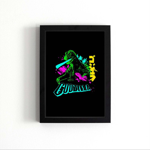 Godzilla In Neon Love Art Poster