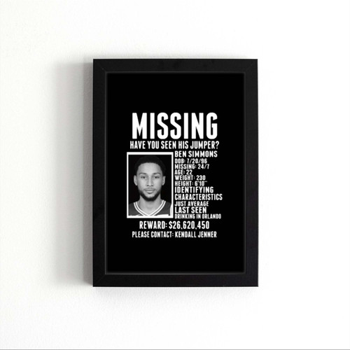 Ben Simmons Missing Have You Seen His Jumper Brooklyn Basketball  Poster