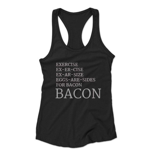 Bacon Exercise Women Racerback Tank Top