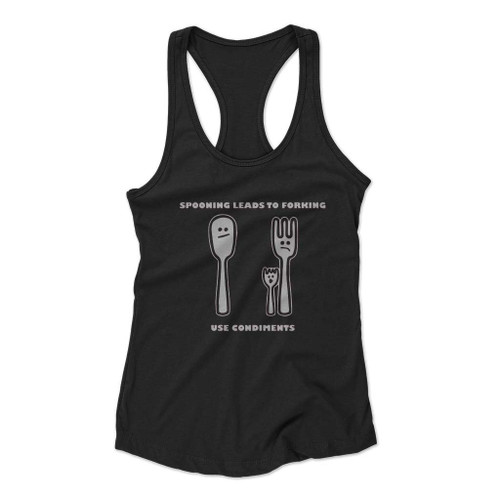 Spooning Leads To Forking Women Racerback Tank Top