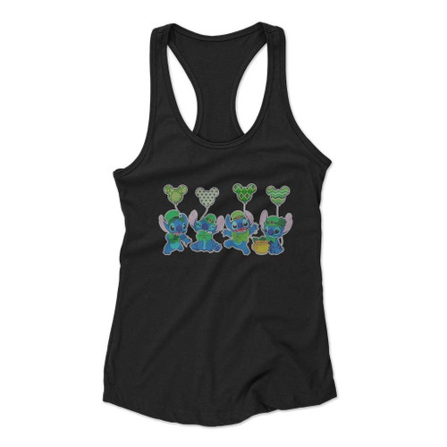 Stitch St Patrick Is Day Mickey Head Women Racerback Tank Top