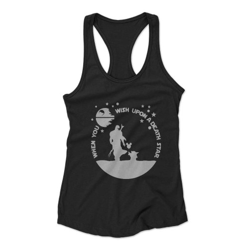 When You Wish Upon A Death Star The Mandalorian Women Racerback Tank Top