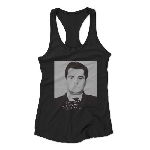 Young John Gotti Mob Boss Teflon Don Mugshot Women Racerback Tank Top