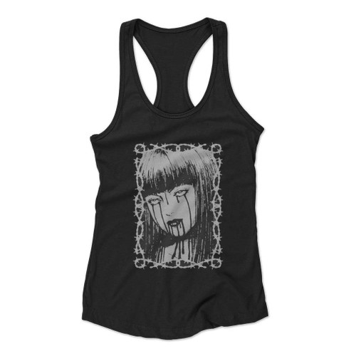 Bloody Tears Horror Manga Women Racerback Tank Top