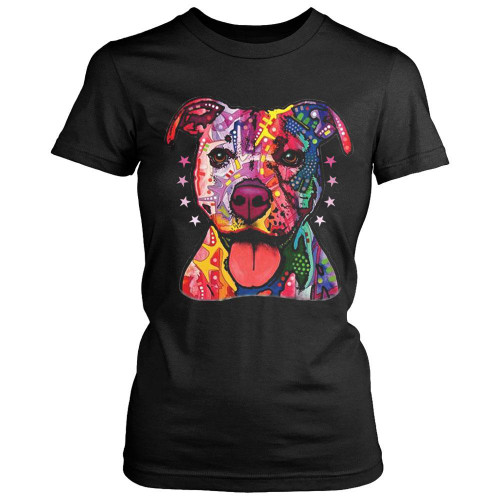 Pitbull Multi Color Dog Women's T-Shirt Tee