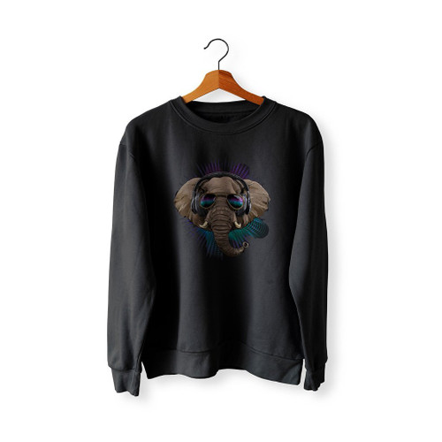 Music Elephant Dj With Headphones  Sweatshirt Sweater