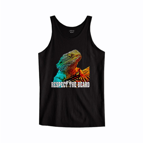 Respect The Beard Funny Bearded Dragon Graphic Tank Top
