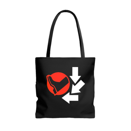 Fighting Game Kick Symbol Tote Bags