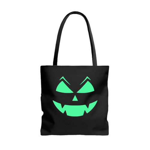 Halloween Pumpkin Face Art Love Logo Tote Bags