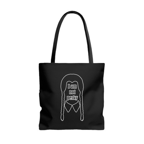 I Am Not Perky Wednesday Addams Tote Bags
