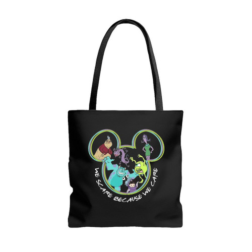 We Scare Because We Care Disney Family Tote Bags