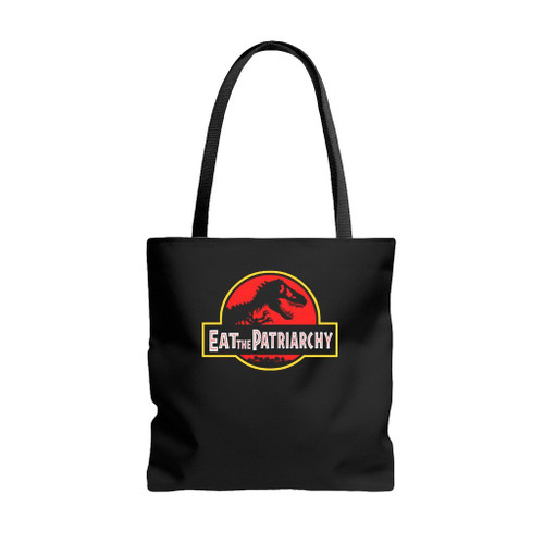 Eat The Patriarchy Feminist Dinosaur Movie Tote Bags