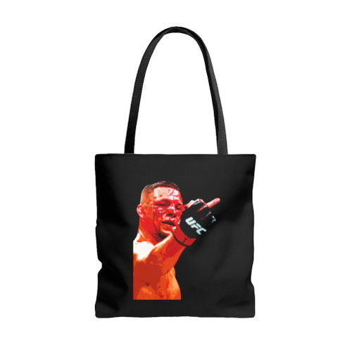 Nate Diaz Flipping The Bird Mma Fighter Tote Bags