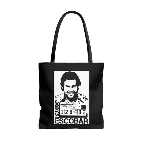 Pablo Escobar Mugshot Colombia Narcos Cocaine Cartel Tote Bags