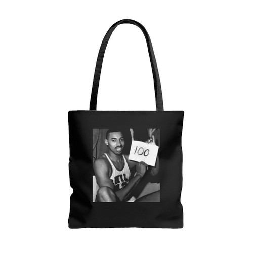 Wilt Chamberlain 100 Point Game Basketball Tote Bags