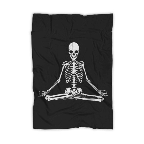 Meditating Skeleton Fleece Blanket