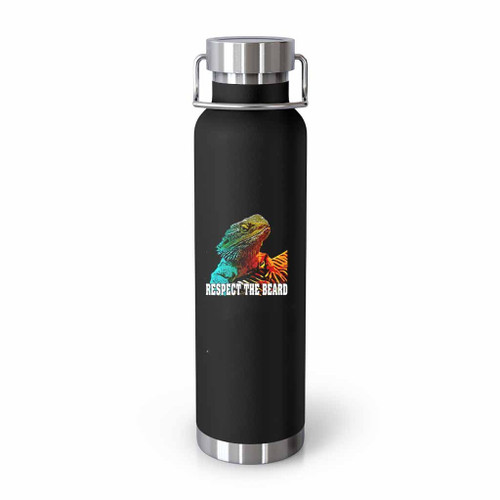 Respect The Beard Funny Bearded Dragon Graphic Tumblr Bottle