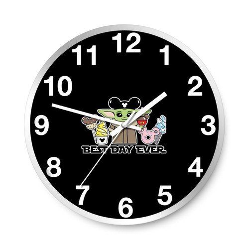 Best Day Ever Baby Yoda Disney Wall Clocks