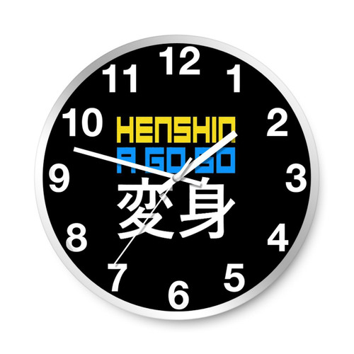 Henshin A Go Go Slogan Wall Clocks Henshin A Go Go Slogan Wall Clocks