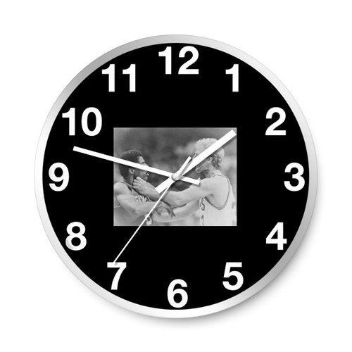 Larry Bird Choking Dr J Julius Erving Wall Clocks