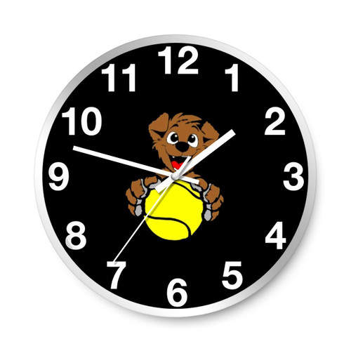 Puppy With A Tennis Ball Wall Clocks