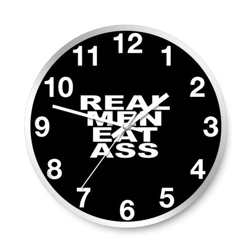 Real Men Eat Ass Art Love Logo Wall Clocks